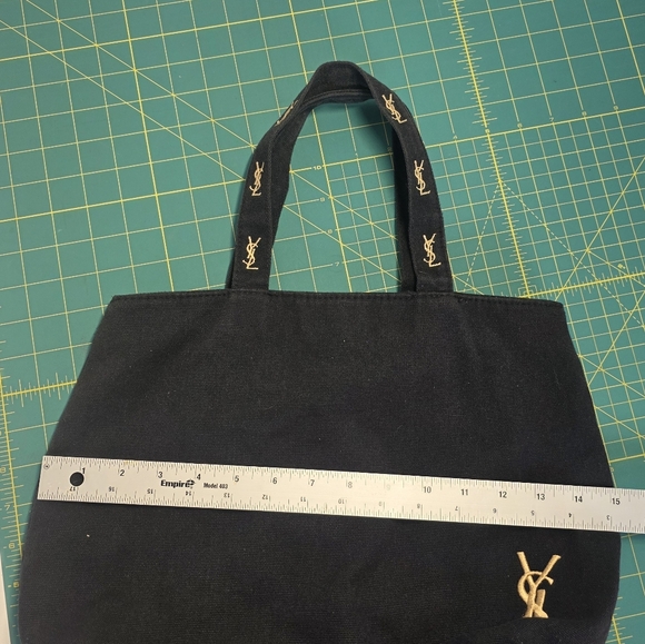 Yves Saint Laurent Black Canvas Tote Bag - Picture 9 of 10